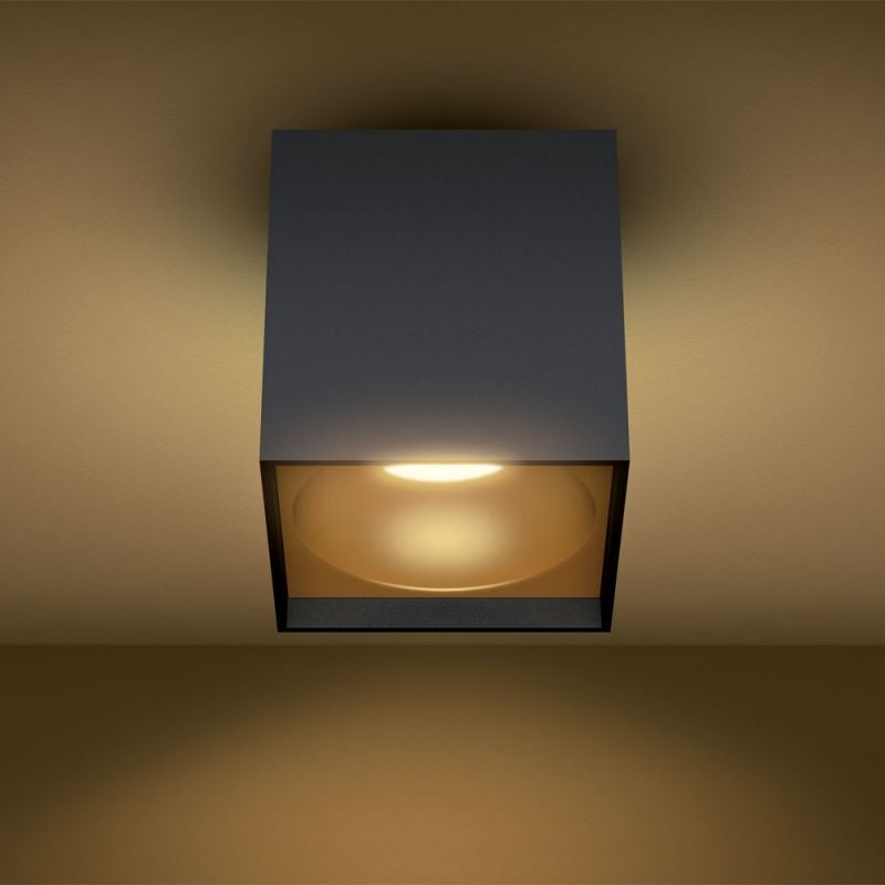 Xanlite - Plafonnier GU10 50W 2700K Carré large Noir et or - PL50CLNO - 4