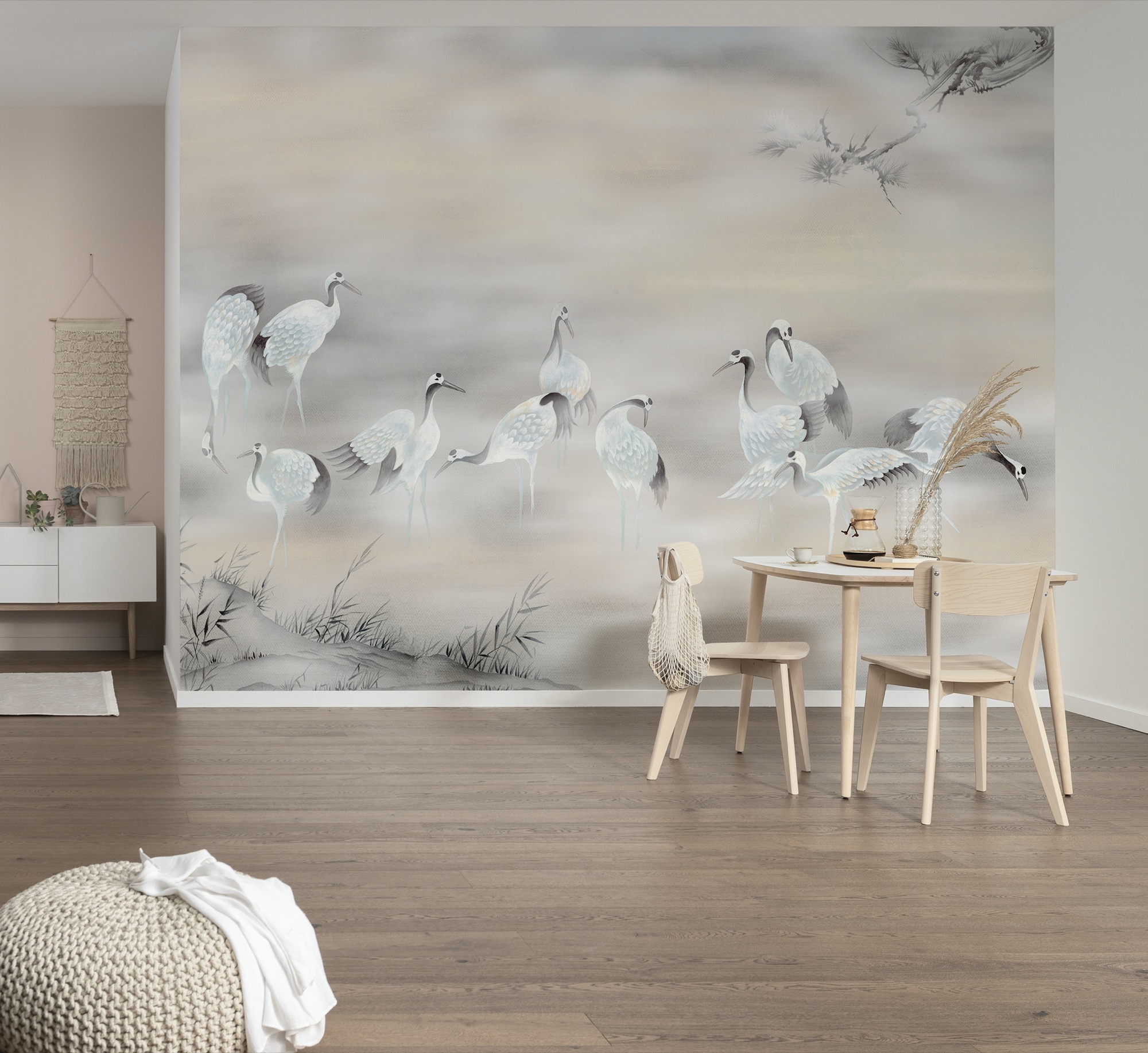 Fototapeta ptaki piaskowymIciepłej szarości - 400 x 280 cm - SANDERS &amp; SANDERS