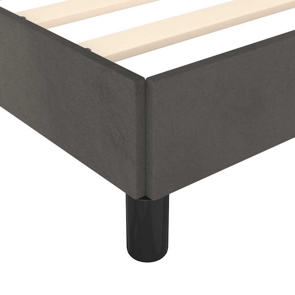 Cadre de lit sans matelas, velours, gris foncé, pour la chambre, 120 × 200 cm - 7