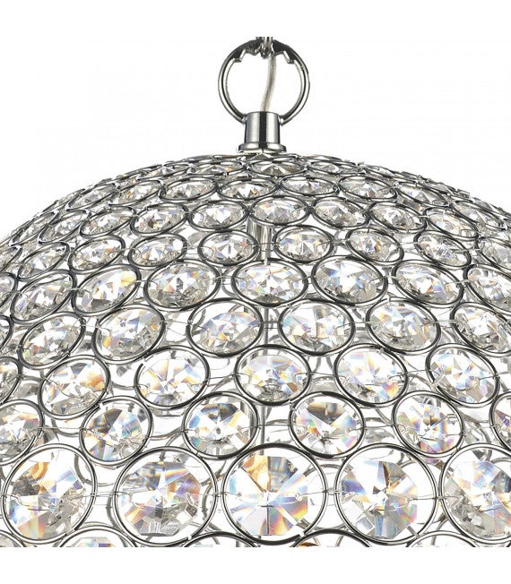 Suspension Fiesta cristal et chrome poli 5 ampoules - 3