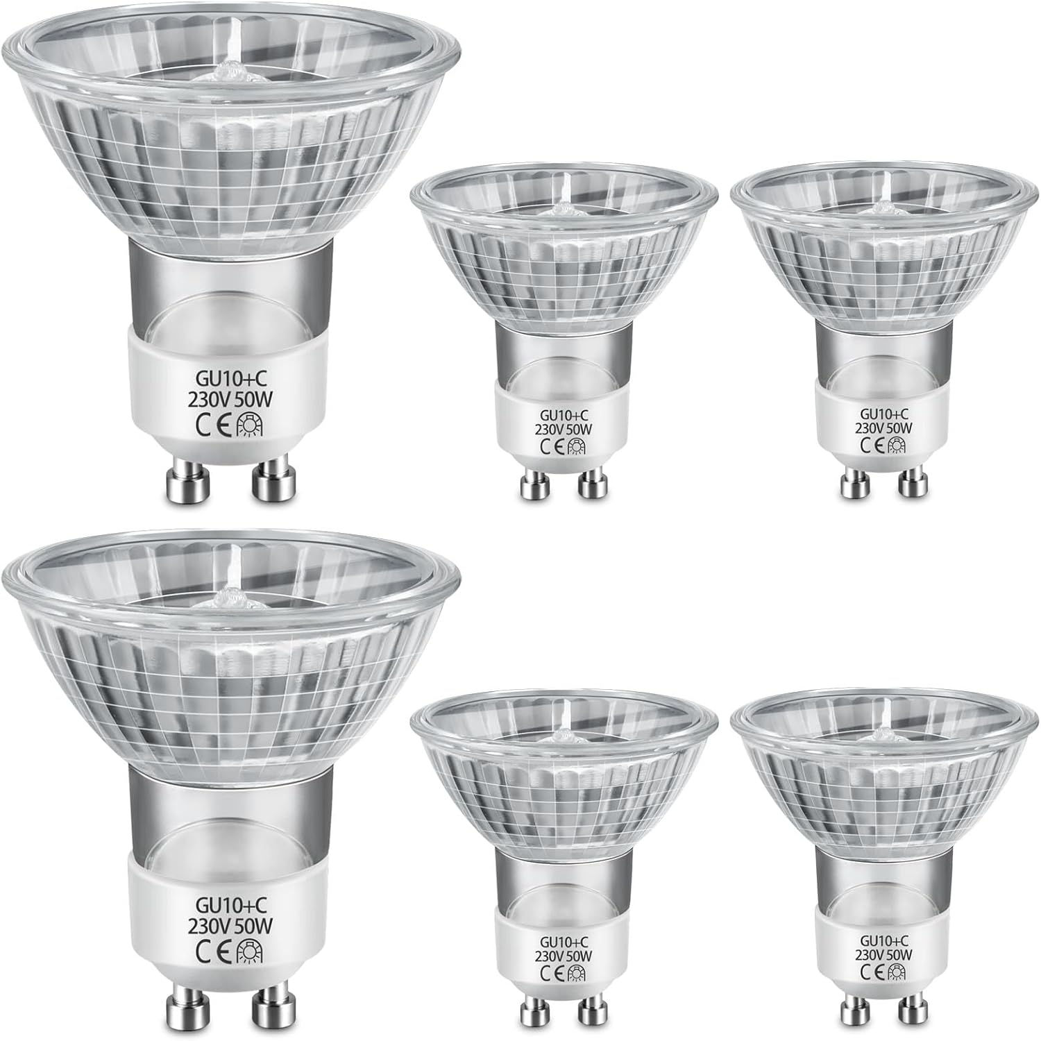 Żarówka punktowa GU10, 220 V, ściemnialna, ciepła biel 2700 K, szeroki kąt świecenia 38°, reflektor do oświetlenia łazienkowego, oświetlenie