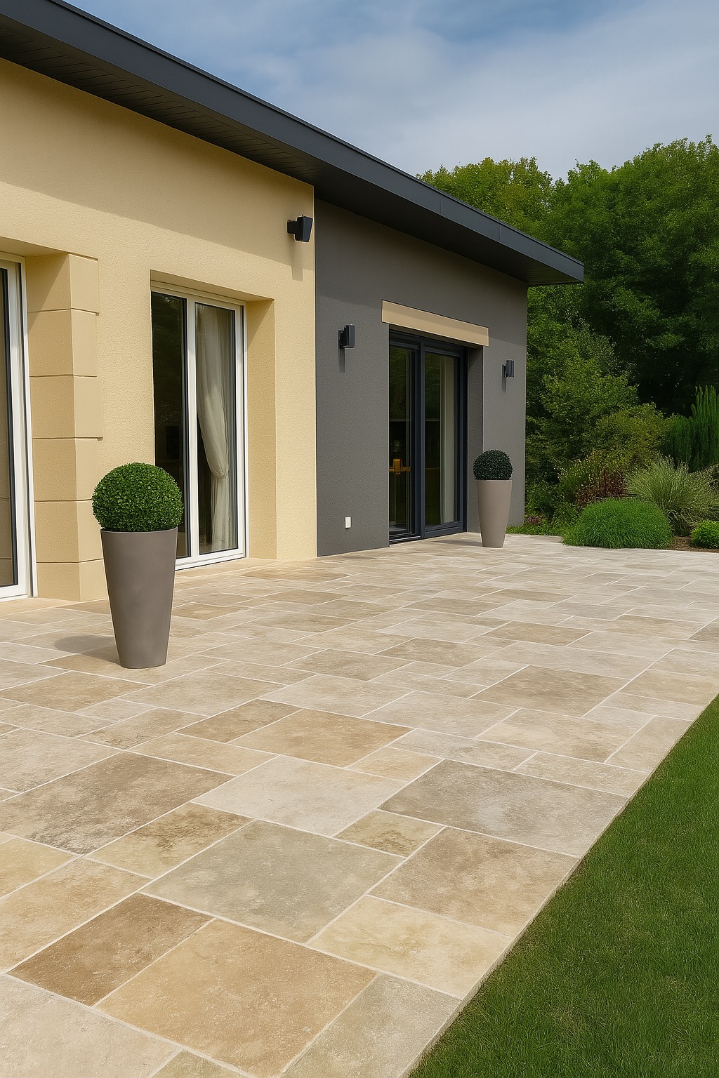 TRAVERTIN STANDARD MIX (1er choix mix), pierre naturelle, Opus 4 formats EP 1,2cm intérieur/exterieure(carton de 0,74m2) PATTOM LIVRAISON PREMIUM - 7