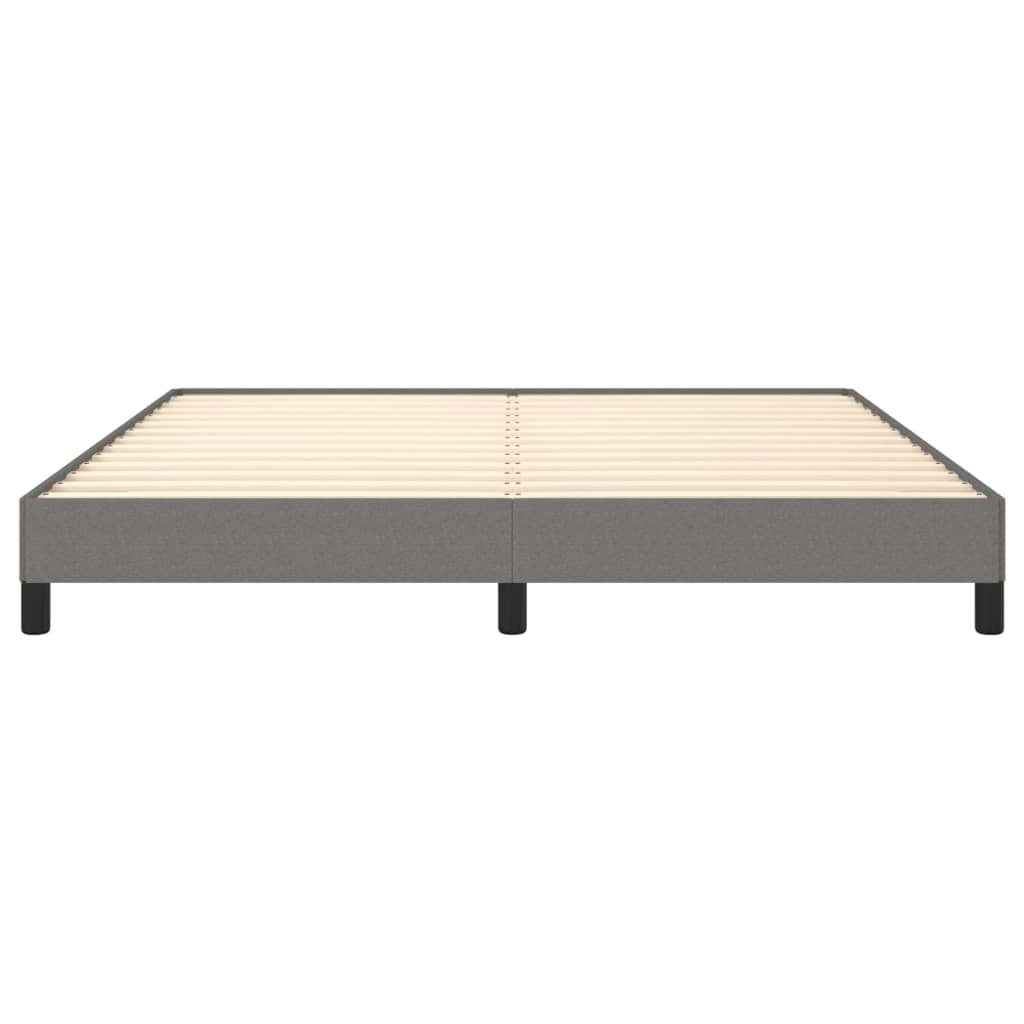 Cadre de lit sans matelas, tissu, gris foncé, pour la chambre, 160 × 200 cm - 5