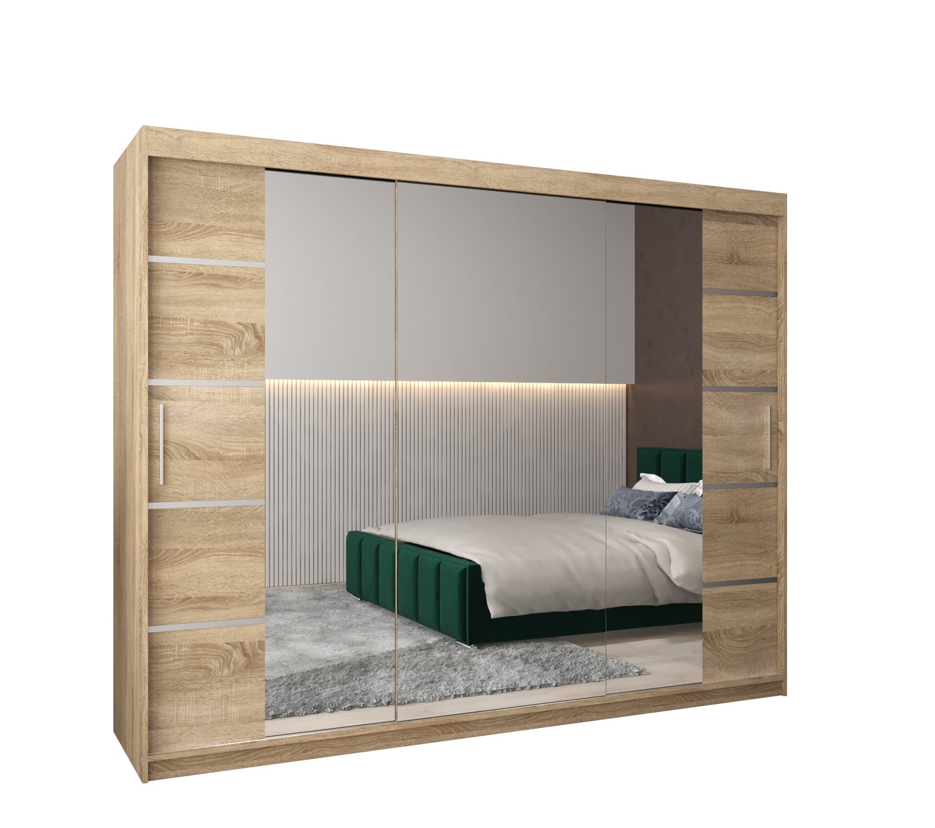 Szafa przesuwna garderoba Verona 4 250 x 62 x 200 cm Sonoma - Abiks Meble