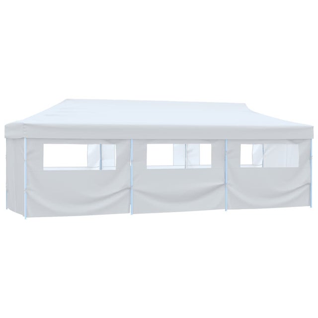 Tenda reception retrattile con 8 pareti 3 x 9 m Bianca
