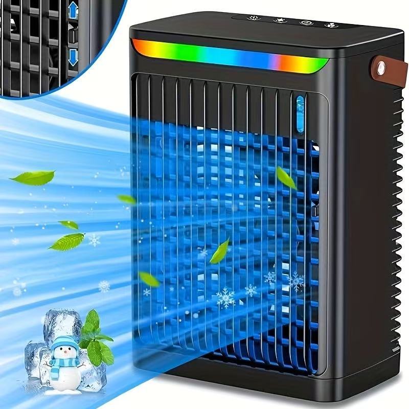 Przenośna klimatyzacja, mini chłodziarka powietrza, chłodziarka USB o pojemności 680 ml, wentylator z 5 prędkościami