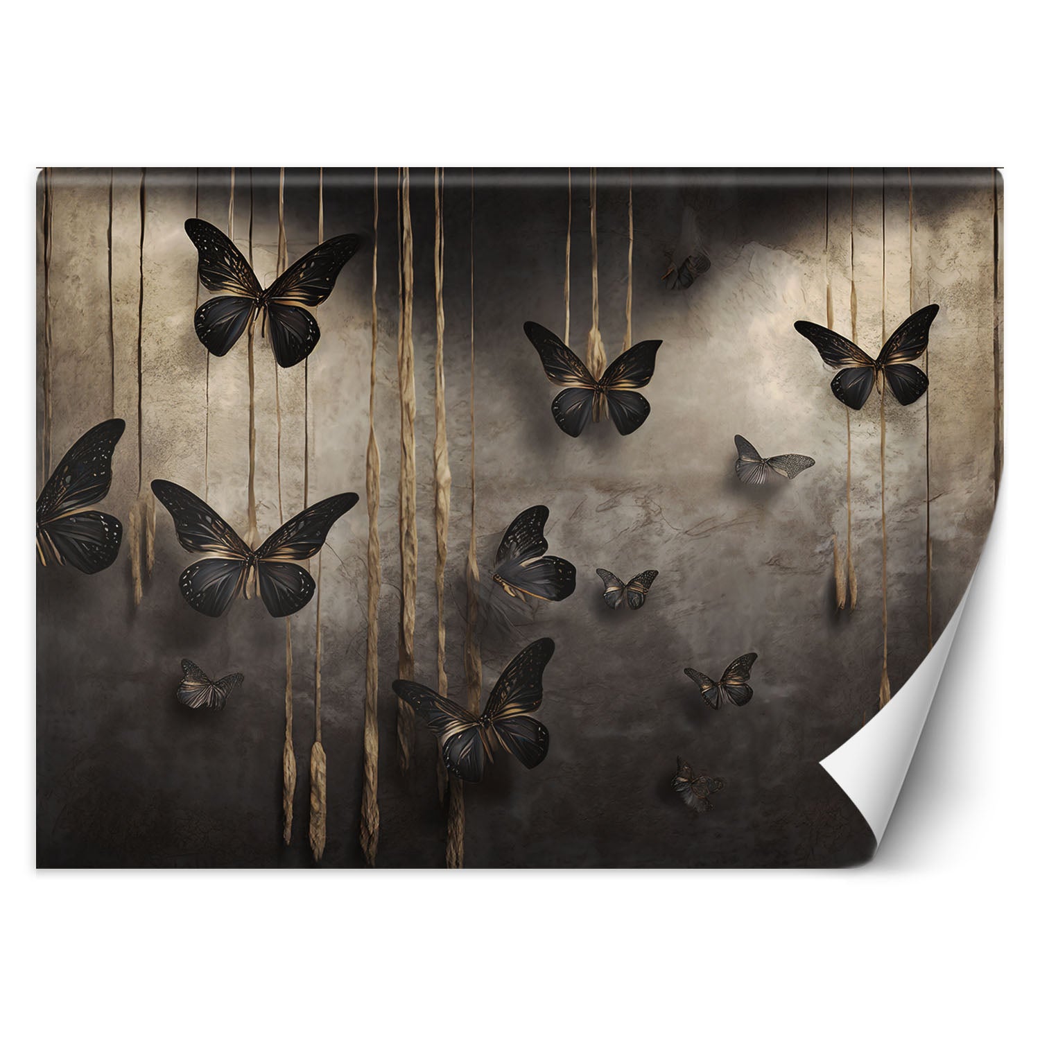 Fototapeta, Czarne motyle 3D 350x245