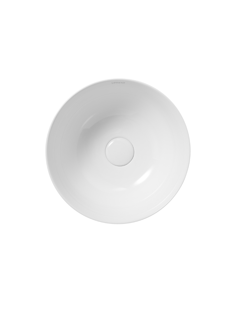 Umywalka nablatowa Uptrend ARYA M biały połysk, z ozdobną fakturą strukturalną 1 szt.