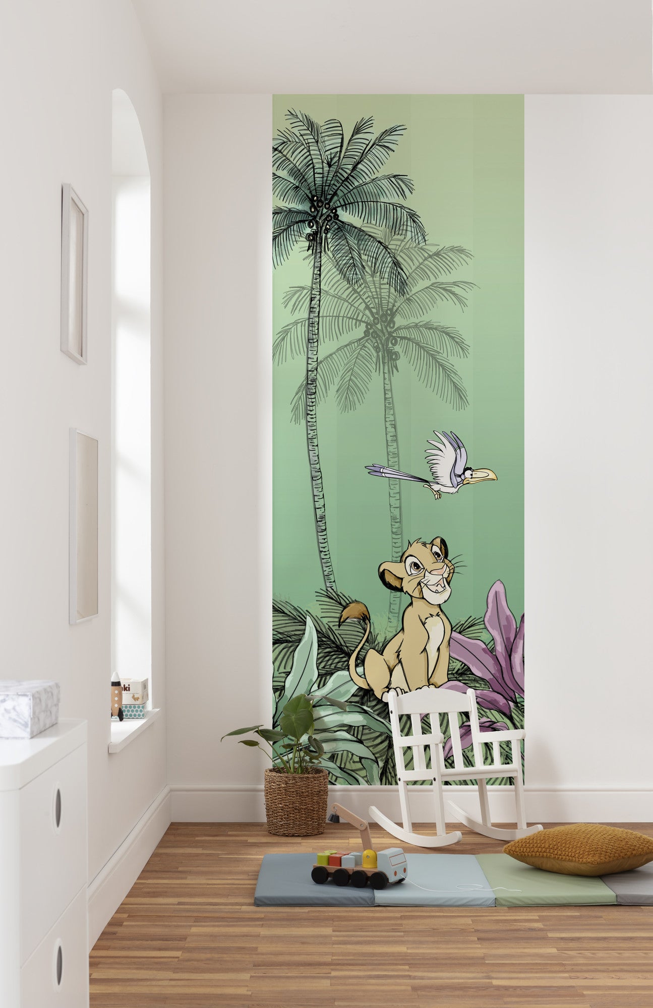 Papel pintado no tejido panorámico de komar - disney jungle simba - talla: 100 x 280 cm