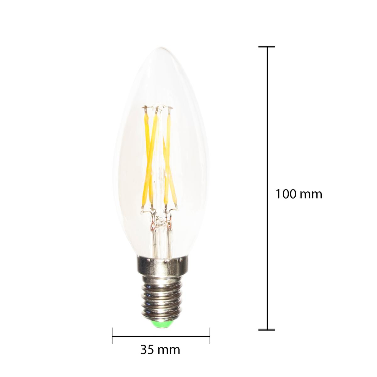 Ampoule LED E14 Filament 6W 220V C35 COB 360° - Blanc Chaud 2300K - 3500K - SILAMP - 2