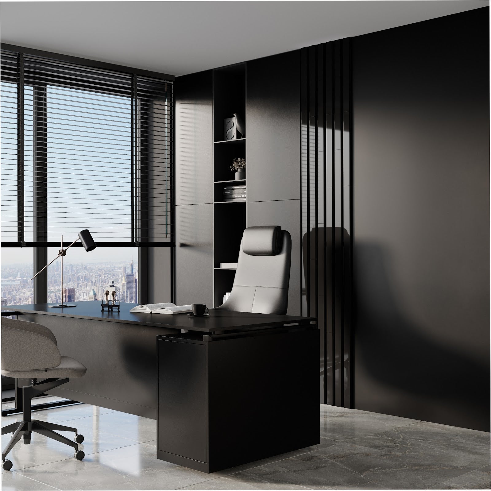 Lot de 20 Lames acoustiques insonorisants LAMELA 50x5cm -0,5 m² surf.totale -Plastique perforé et mousse acoustique -Noir brilliant - 3