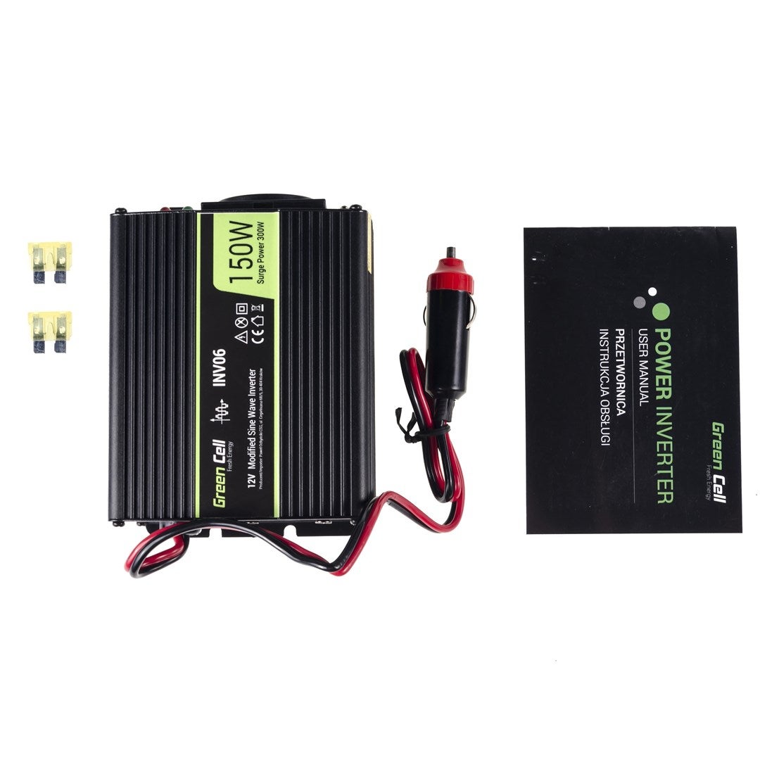 Green Cell INV06 adattatore/inverter Auto 150 W Nero - 4
