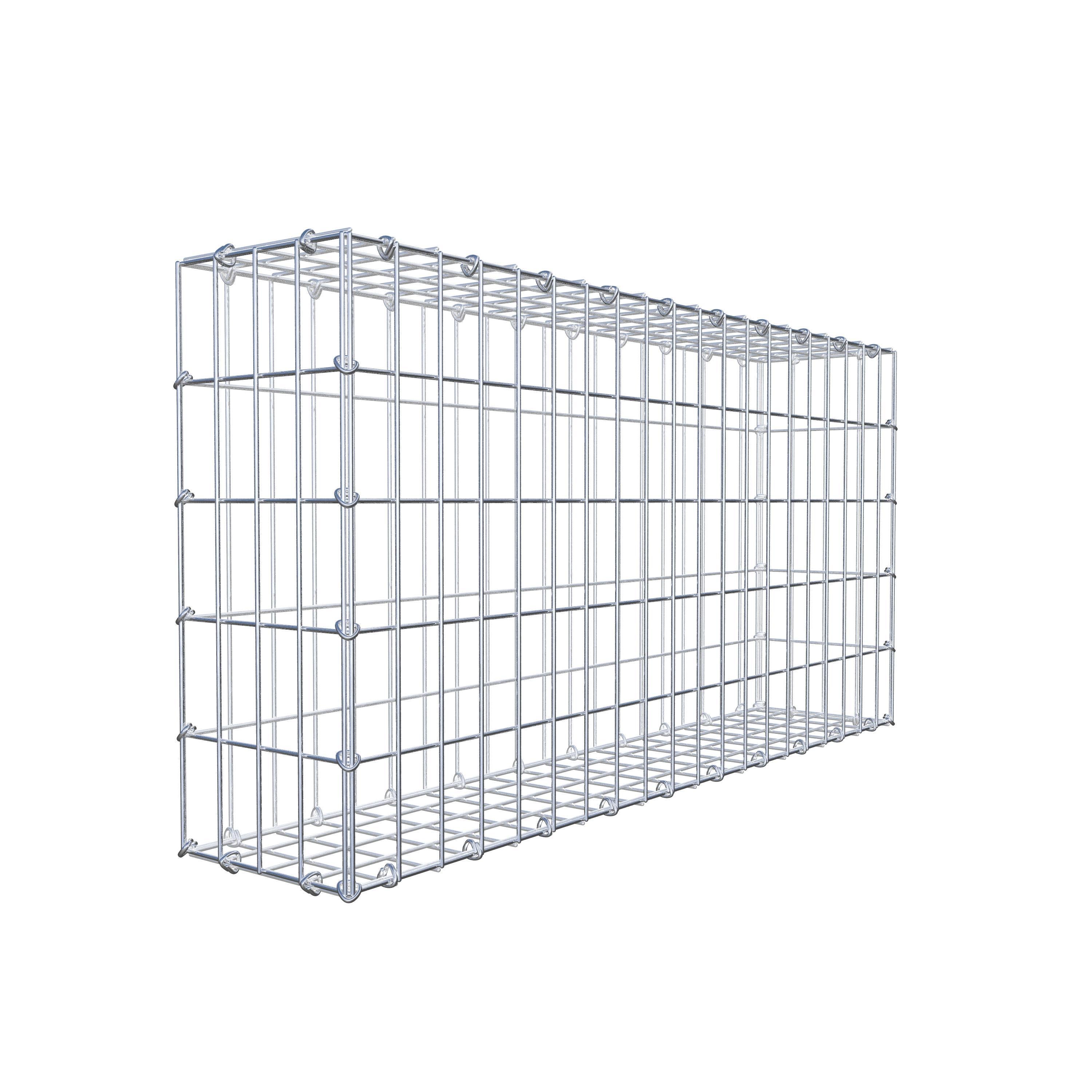 Gavión de acero galvanizado 100x50x20cm (LxAxP), malla 5 x 10cm, Anillo en C, jaula metálica para muro o jardín - 6
