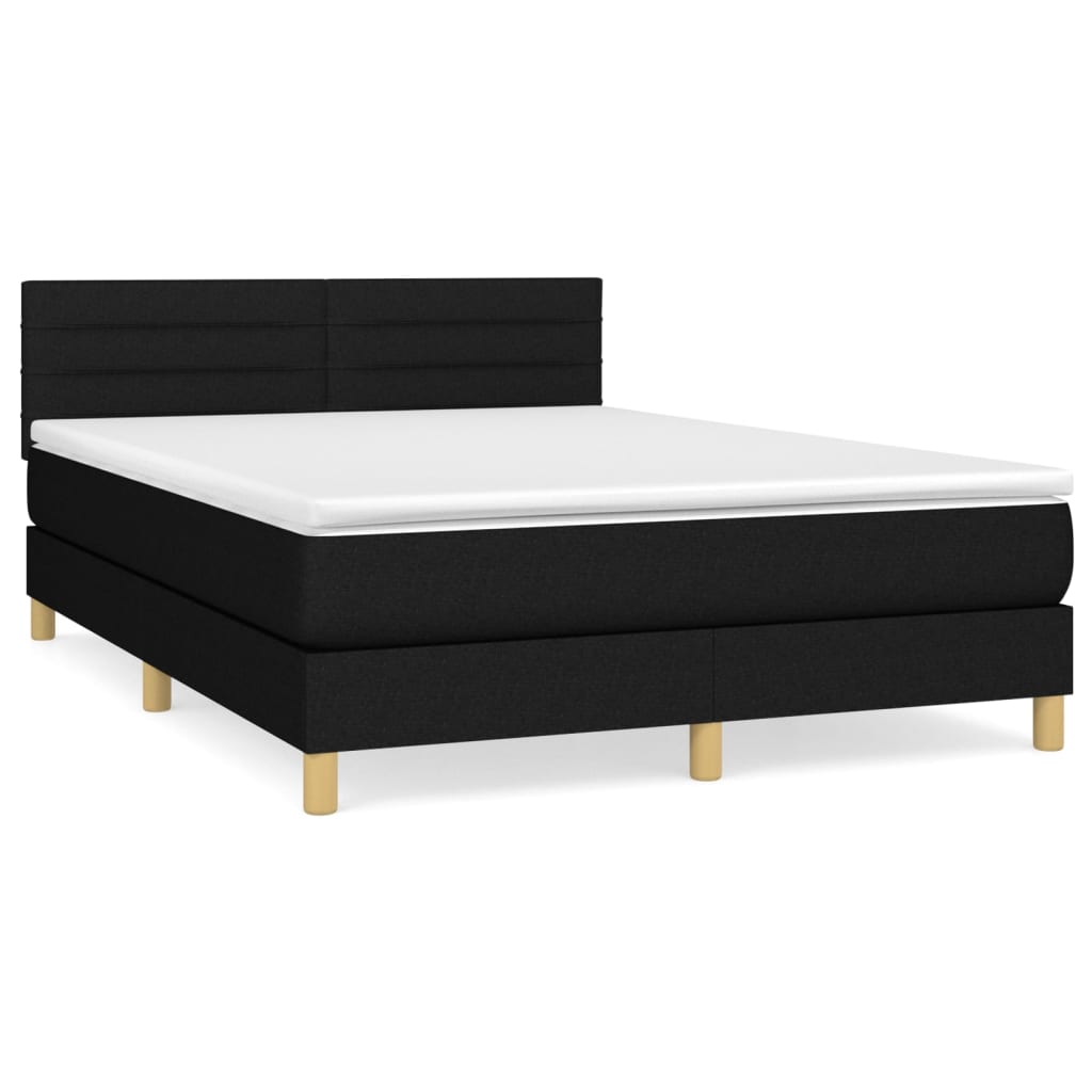 Lit Double Lit Adulte Sommier Lattes De Lit Avec Matelas Noir X Cm Tissu Cfw