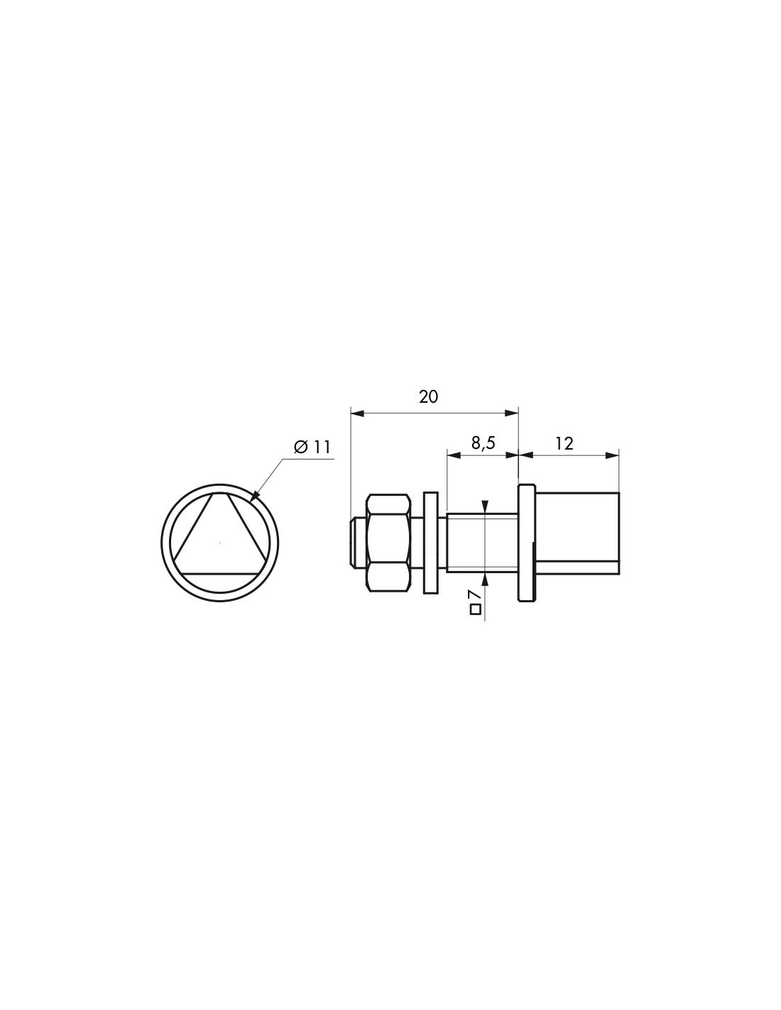THIRARD - Adaptateur clé de service triangle 11 mm pour fouillot carré 7 mm - THIRARD - 2