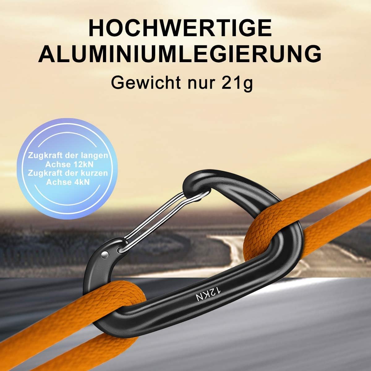 4 Pièces De Mousquetons Avec Une Capacité De Charge Allant