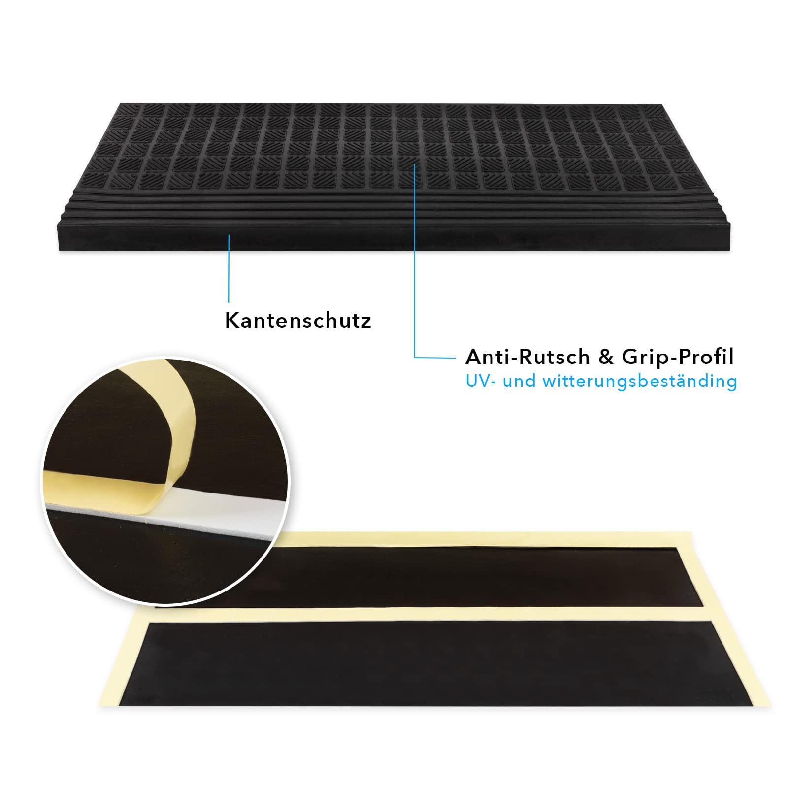 Tapis d'escalier en caoutchouc Antidérapant Diamond 25 x 65 cm 1 pièce - 3