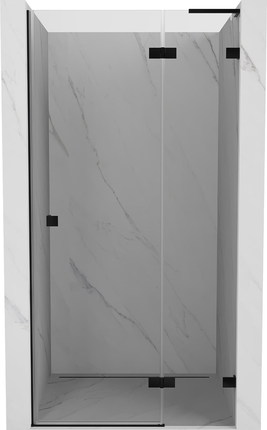 Mexen Lunar L drzwi prysznicowe uchylne prawe 115 cm, transparent, czarne - 834L-115-000-70-00-P