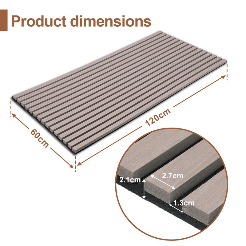 Panel moldeado Revestimiento mural natural Moderno panel mural acústico MDF con chapa de madera y fieltro 120x60x2,1cm nogal - 2
