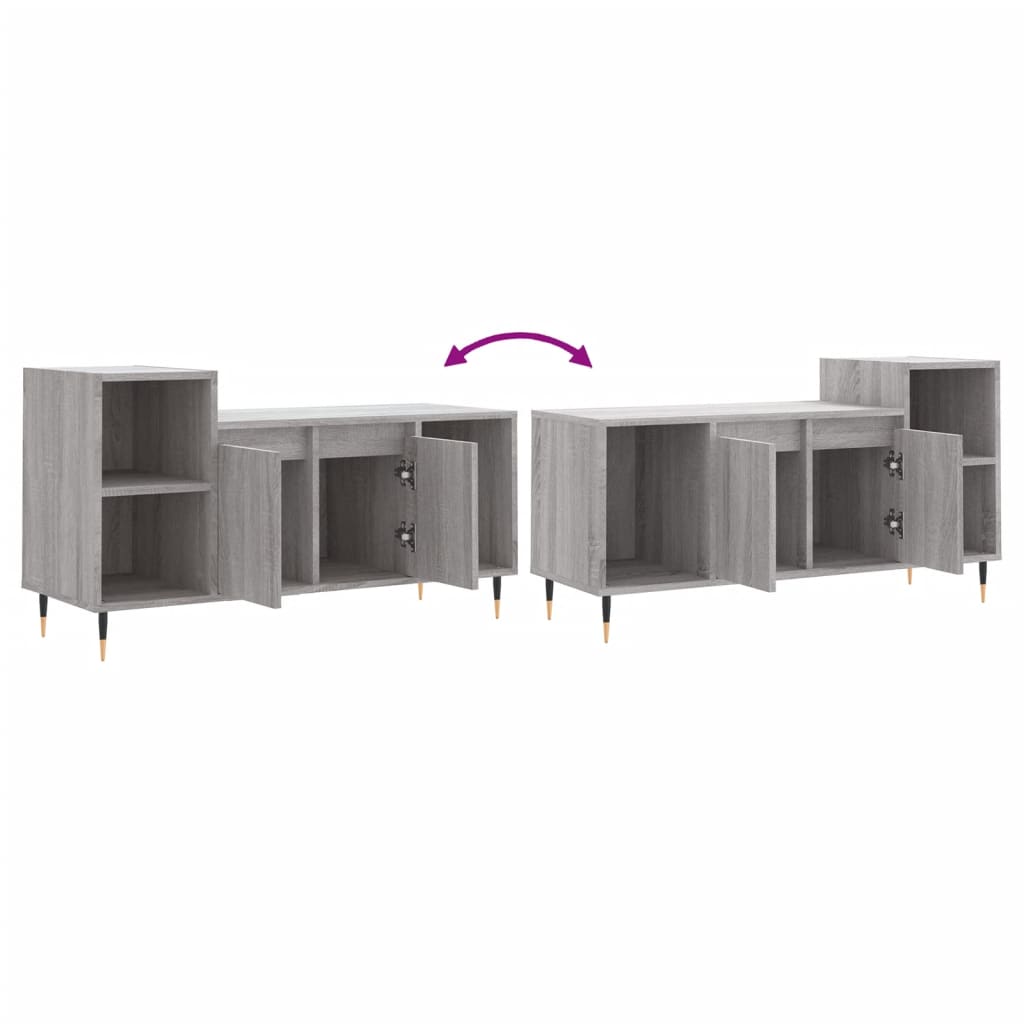 vidaXL Meuble TV Sonoma gris 100x35x55 cm Bois d'ingénierie - 9