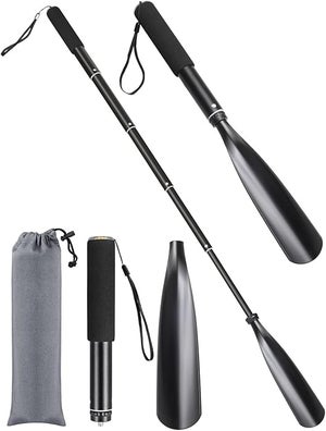 Chausse-pied Télescopique Long 34-85 Cm - Ajustable Pour Seniors Ou Mobilité Réduite - Poignée Antidérapante - Sac Inclus