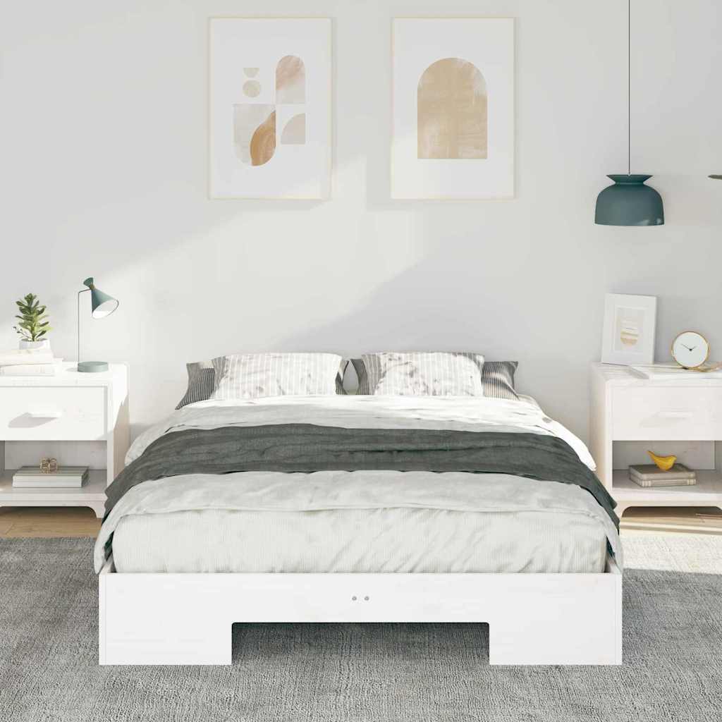 Cadre de lit blanc, pour la chambre, 120 × 190 cm - 3