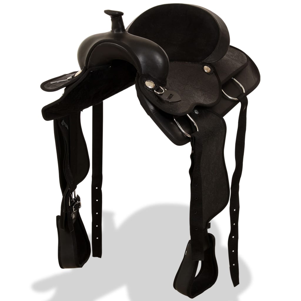 Montura Occidental Completa - Incluye Cabezada Y Pechera De Cuero Real Talla 13, Color Marrón - Ideal Para Equitación Y Paseos Largos
