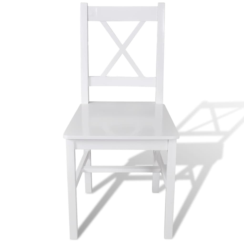 Juego de 6 sillas de comedor | silla de cocina | mueble de comedor madera de pino blancas cfw536599