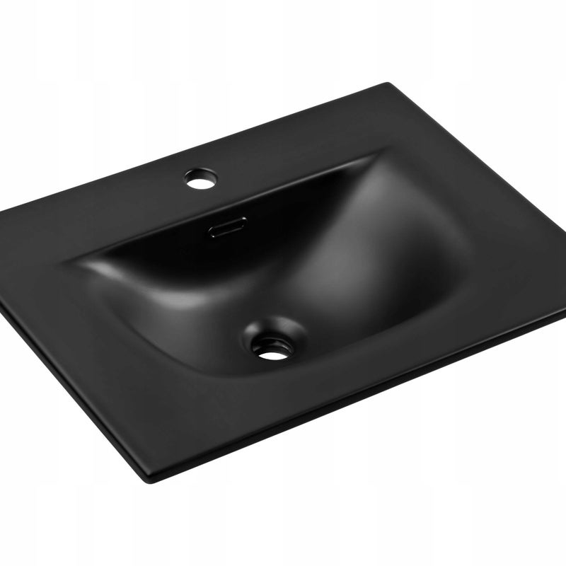 Umywalka meblowa SKY 1 60 cm czarny mat wpuszczana ceramiczna
