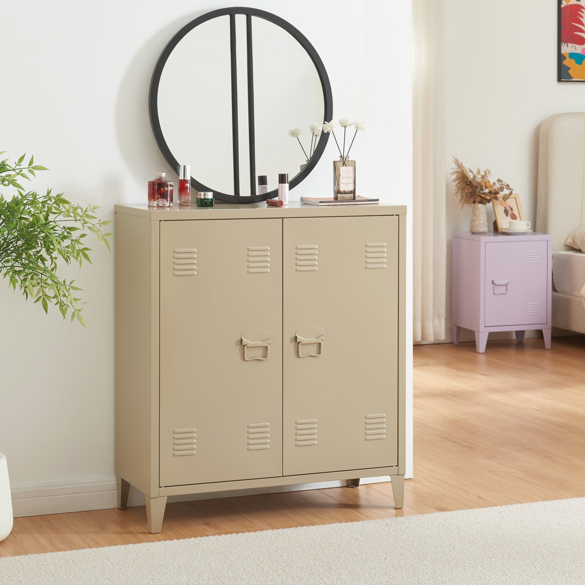 Casier De Bureau Métallique Oripää à 2 Portes 90 X 80 X 33 Cm Noir Mat [en Casa