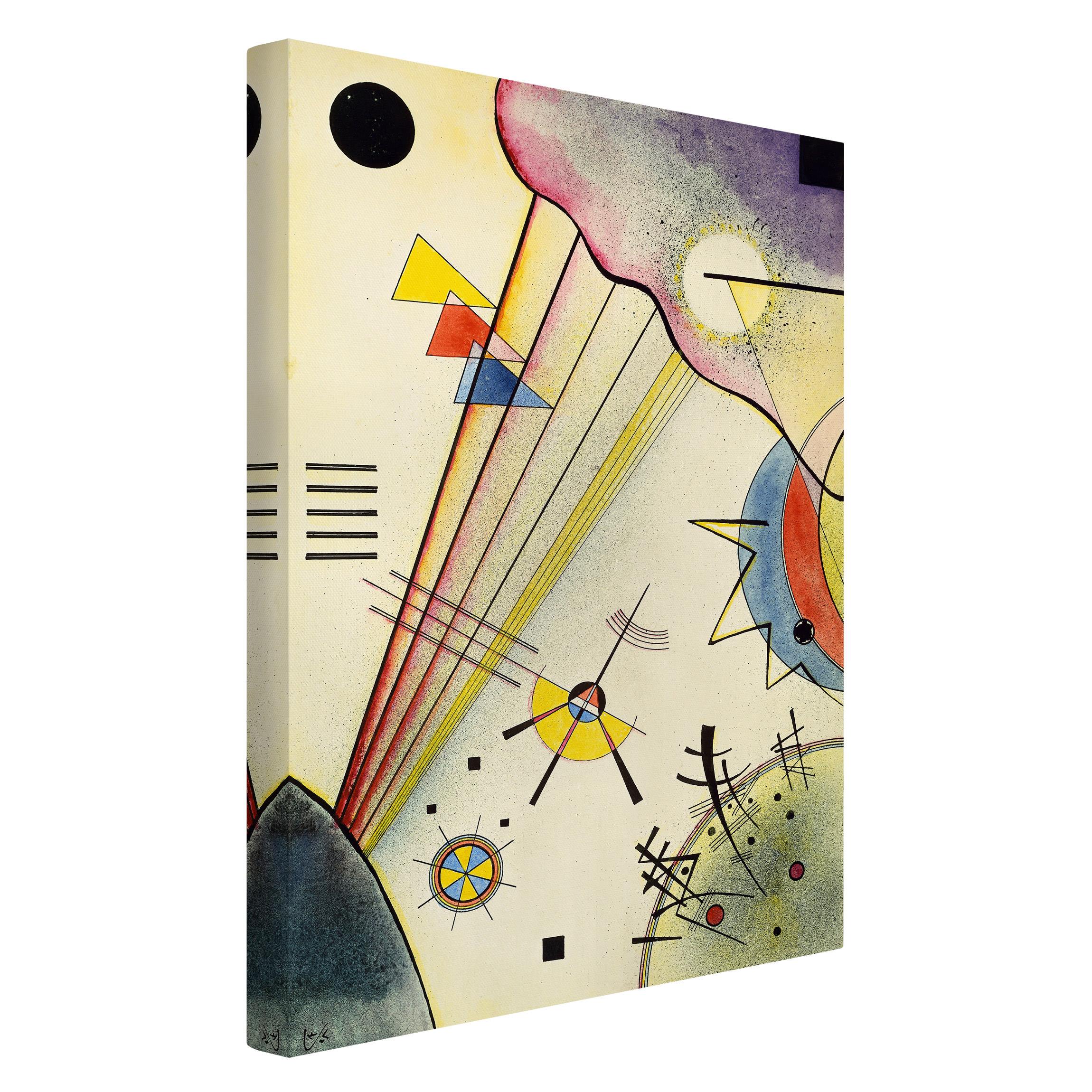 Impression sur toile tableau sur toile châssis multicolore Wassily Kandinsky abstrait peinture 89 chambre à coucher salon couloir 60 x 90 cm - 4