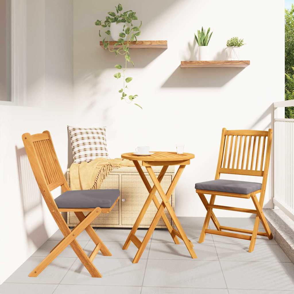 Zestaw Bistro Ogrodowego 3 pcs Brązowy Lite Drewno Akacji vidaXL