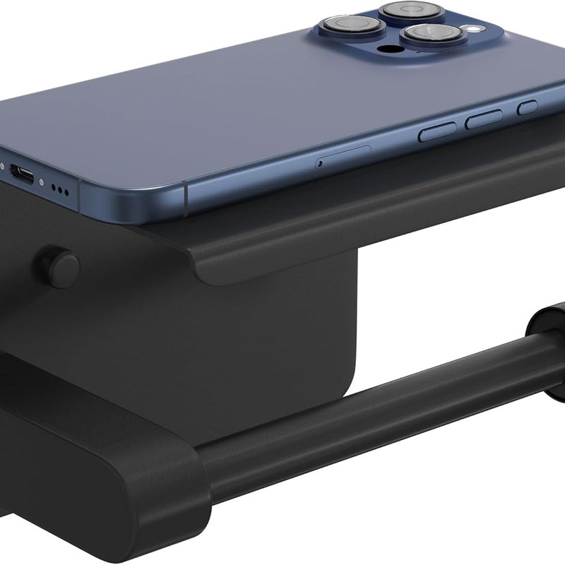 Uchwyt na papier toaletowy, uchwyt na papier toaletowy ze stali nierdzewnej 304, uchwyt na ręczniki papierowe, odpowiedni do hoteli i toalet (czarny)