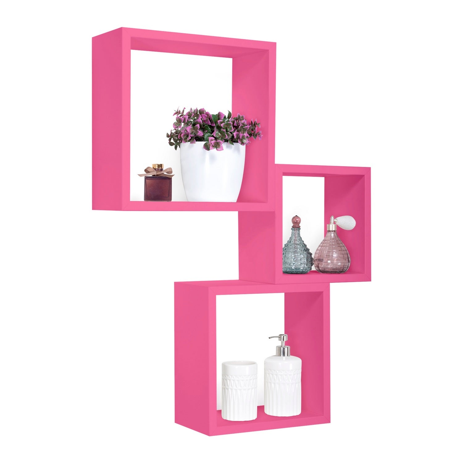 Étagères cubiques murales Lot de 3 cubes modulaires Fuchsia mod. InCubo - 6