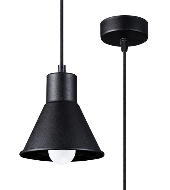 Lampa sufitowa wisząca Taleja czarna 1xE27x60W wym: 120 x 14 x 14 cm metal Sollux Lighting