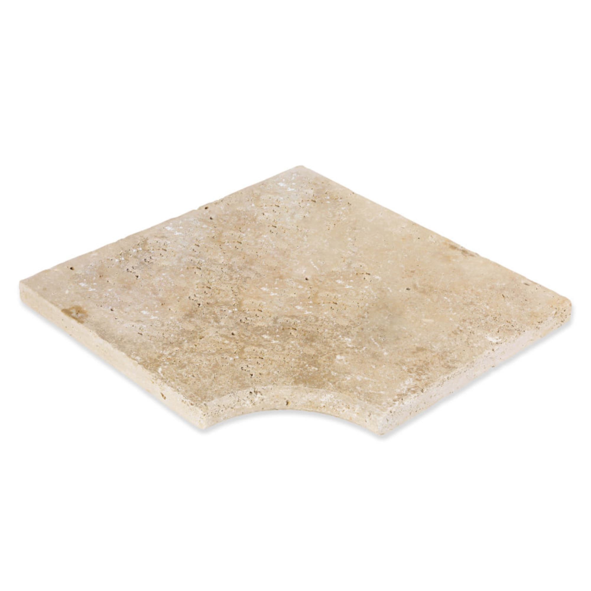 Margelle angle rentrant Travertin Beige Nuancé 45,5x45,5x3 cm Bord 1/2 Rond (à l'unité) - RO'MA NATURE - 3