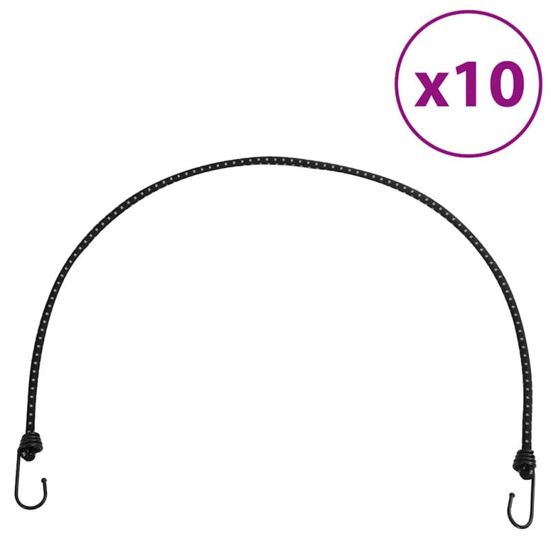 Tensory Vidaxl z odblaskowymi paskami i haczykami - Zestaw 10 sztuk 100 cm