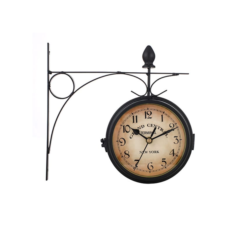 C, 25,4 cm, horloge murale d'angle double face avec lumière C, 25,4 cm, horloge murale d'angle double face avec lumière