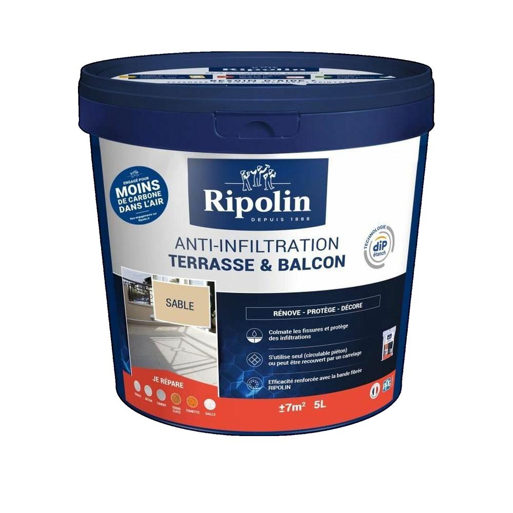Revestimiento impermeabilizante para suelos de exterior, ripolin terraza y balcón arena 5 l