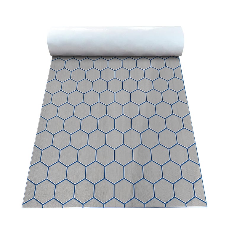 Covor punte barca din EVA autoadeziv 240 x 90 cm, 6 mm, si , model hexagonal, antiderapant si decupabil