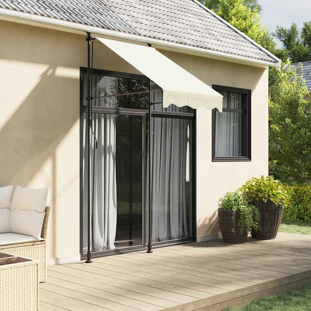 Maison exclusive - toldo retráctil de tela y acero crema 100x150 cm