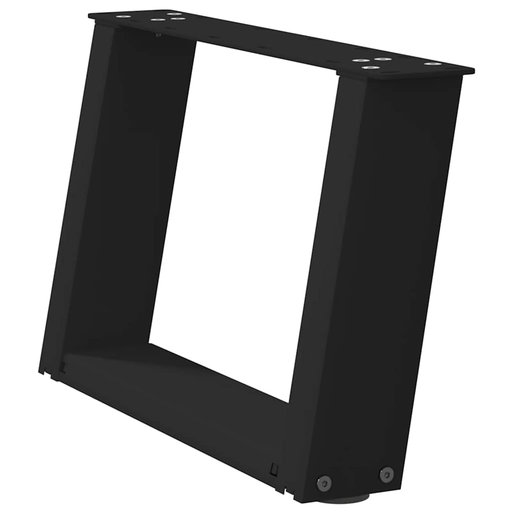 Pernas de mesa de centro em forma de U 2 unidades aço preto 40x(30-31) cm - COMFORTXL - 4