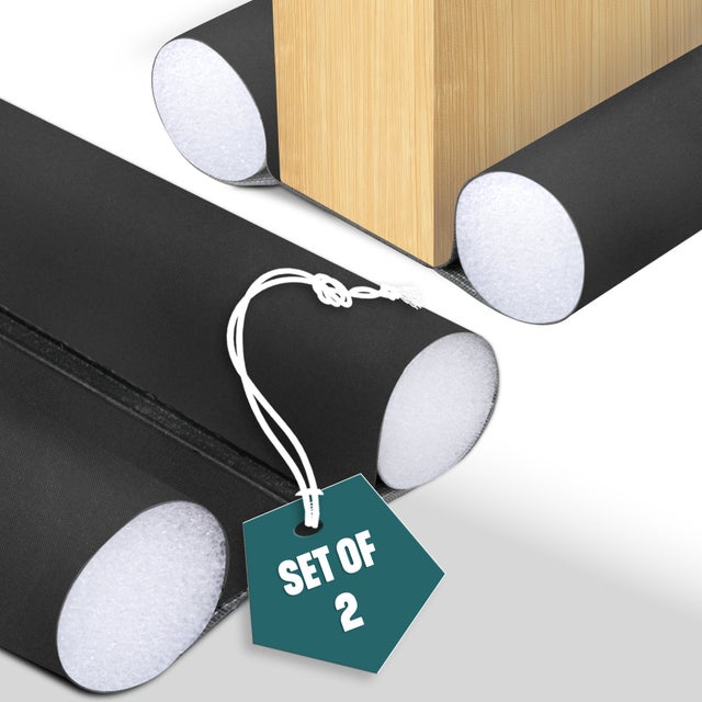 Lot de 2 Boudins de porte 96cm découpables - Bas de porte coupe-froid anti bruit isolation phonique - Noir - VOUNOT®