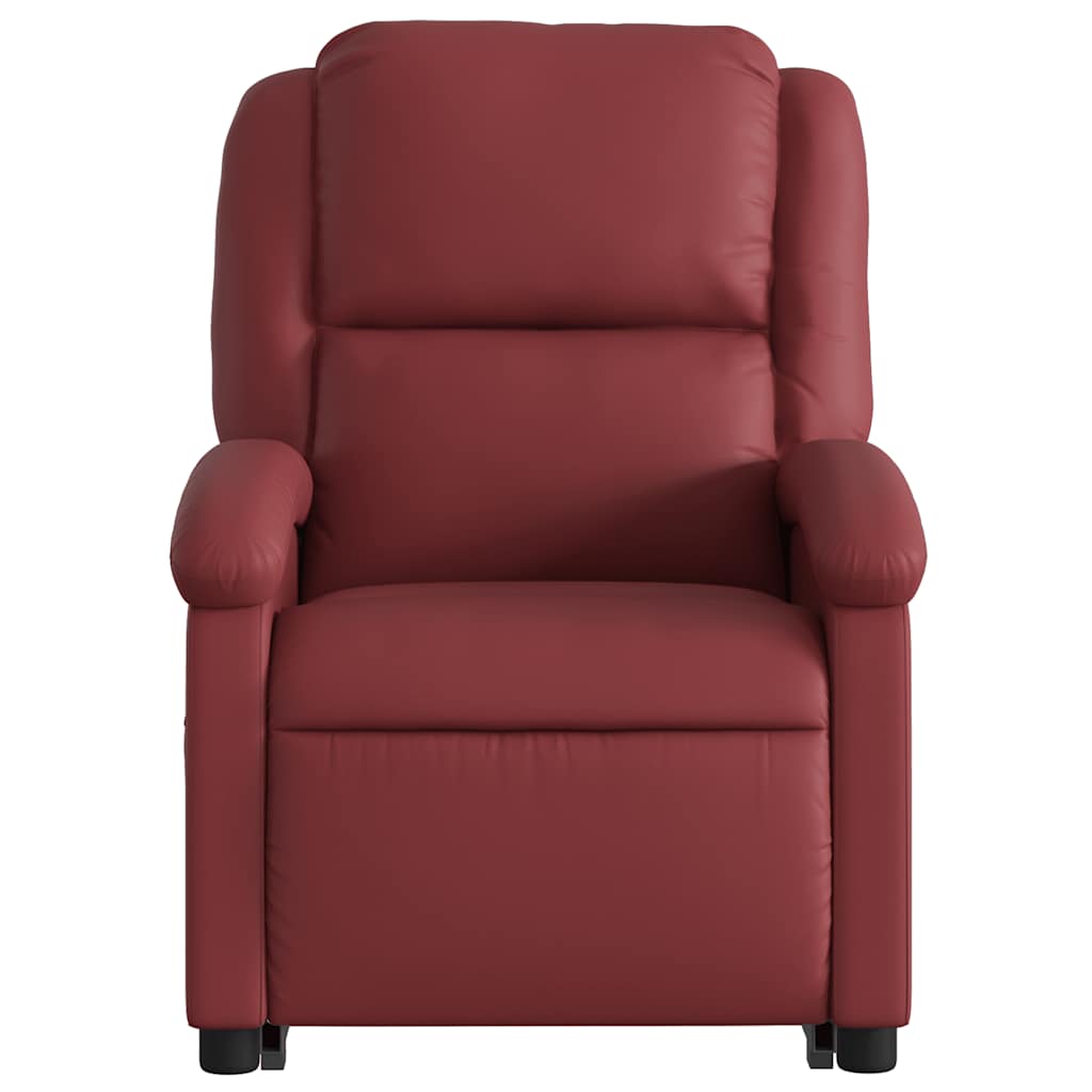 Fauteuil inclinable de massage électrique rouge bordeaux pour le salon - 9