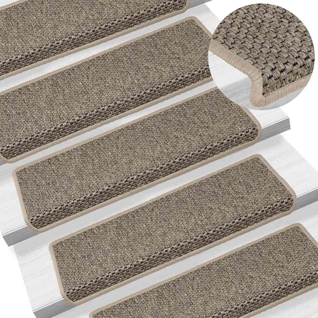 Tapis d'escalier autocollants 30 pcs | Paillasson d'escalier | Tapis de marche 65x21x4 cm beige foncé CFW693116 - 6