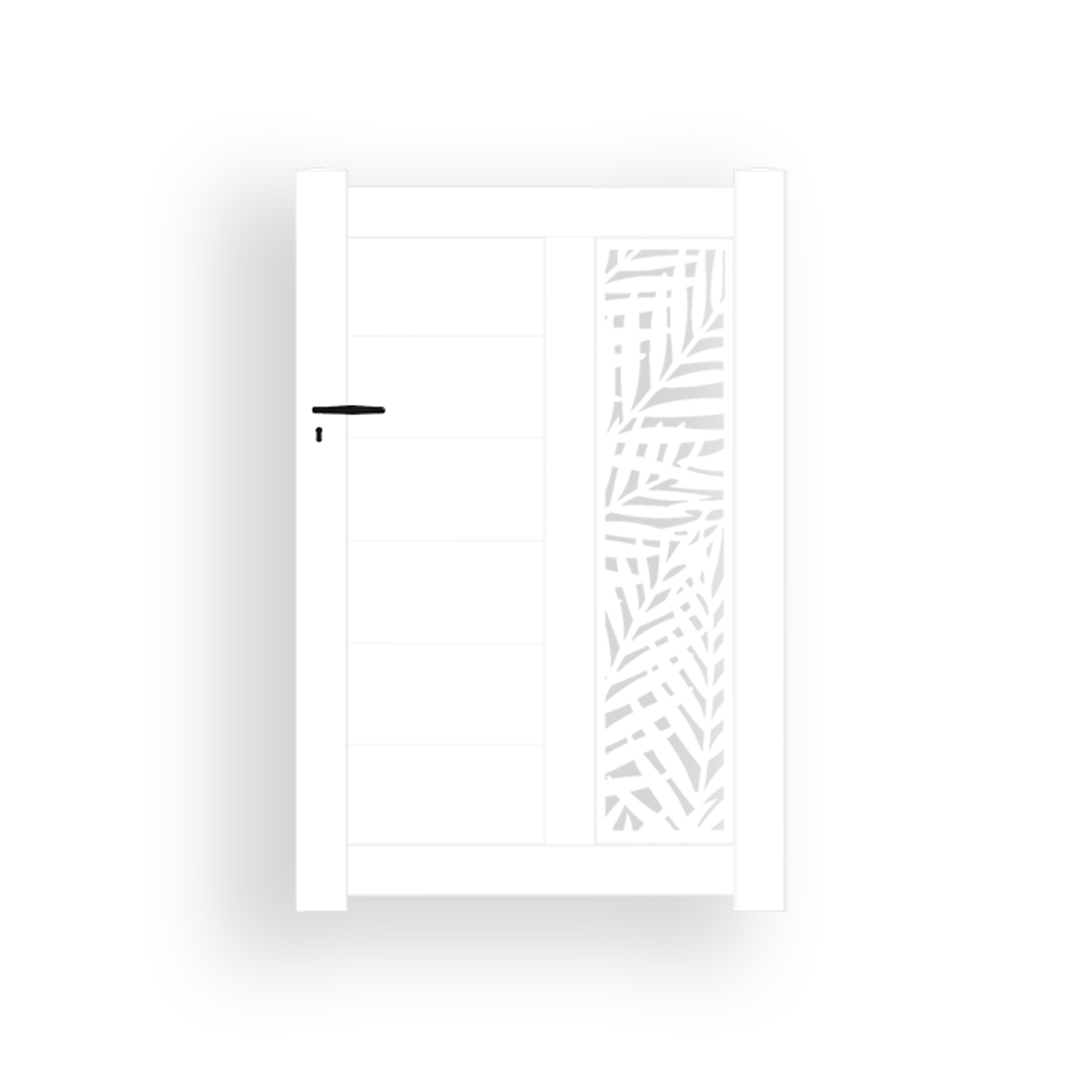 Portillon aluminium découpe laser en kit dimensions L.1000 (entre piliers) x H.1500 mm Couleurs Gris (RAL 7016) - 3