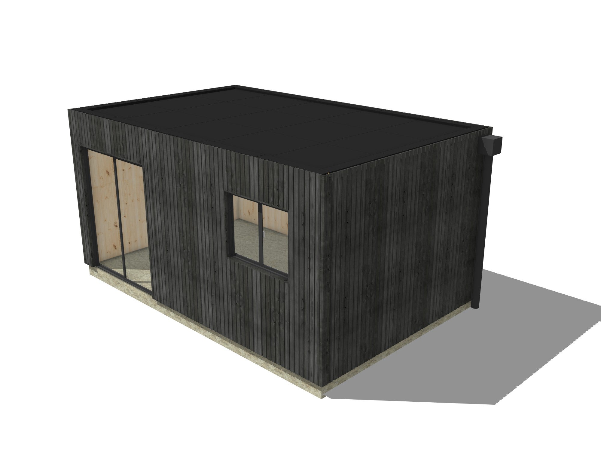 Bureau de jardin habitable en bois 5,5 x 3,5 x 2,7 m / menuiseries alu k-line - 2