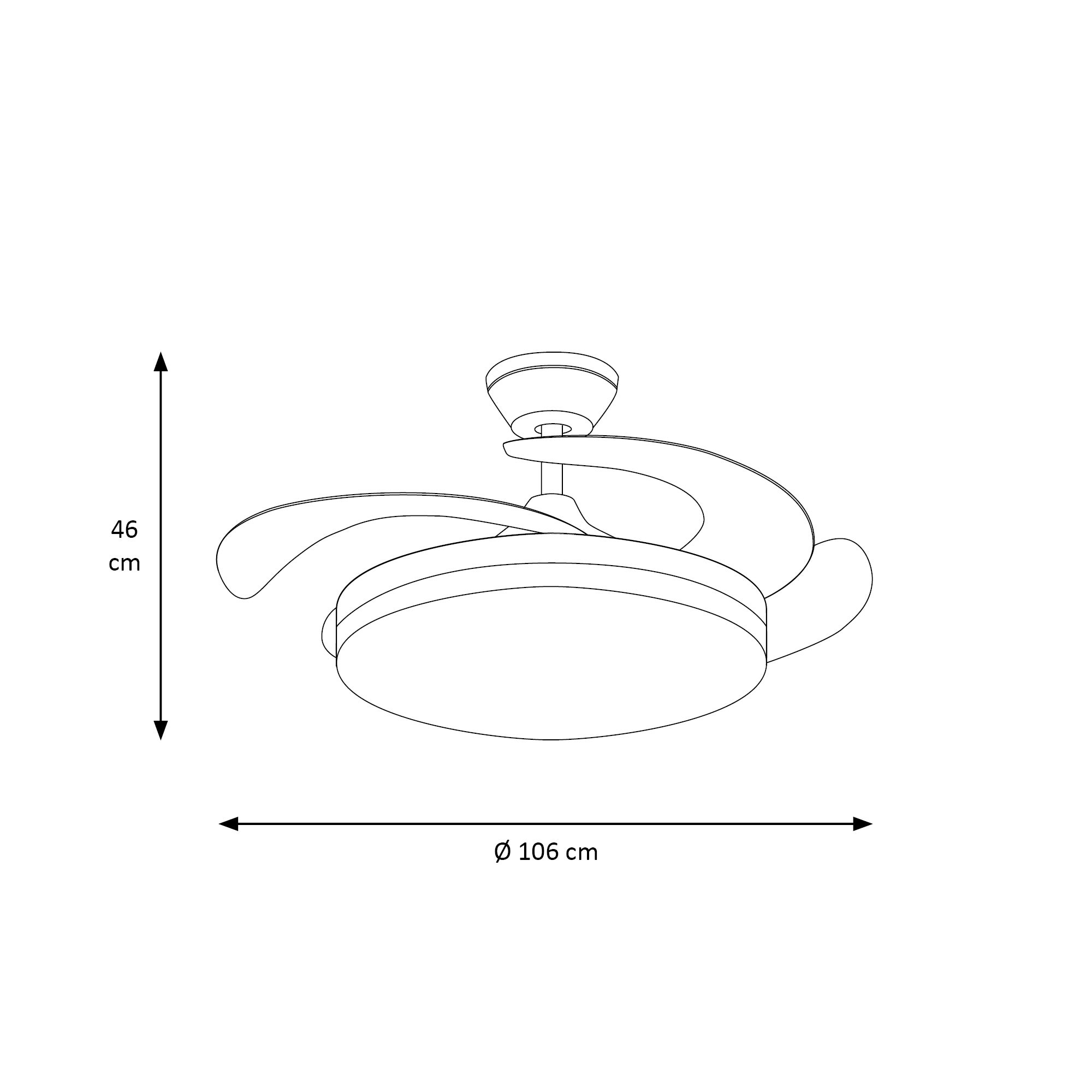 Ventilador de Techo Retráctil DC Negro 106cm | Serie ALARIK - 6