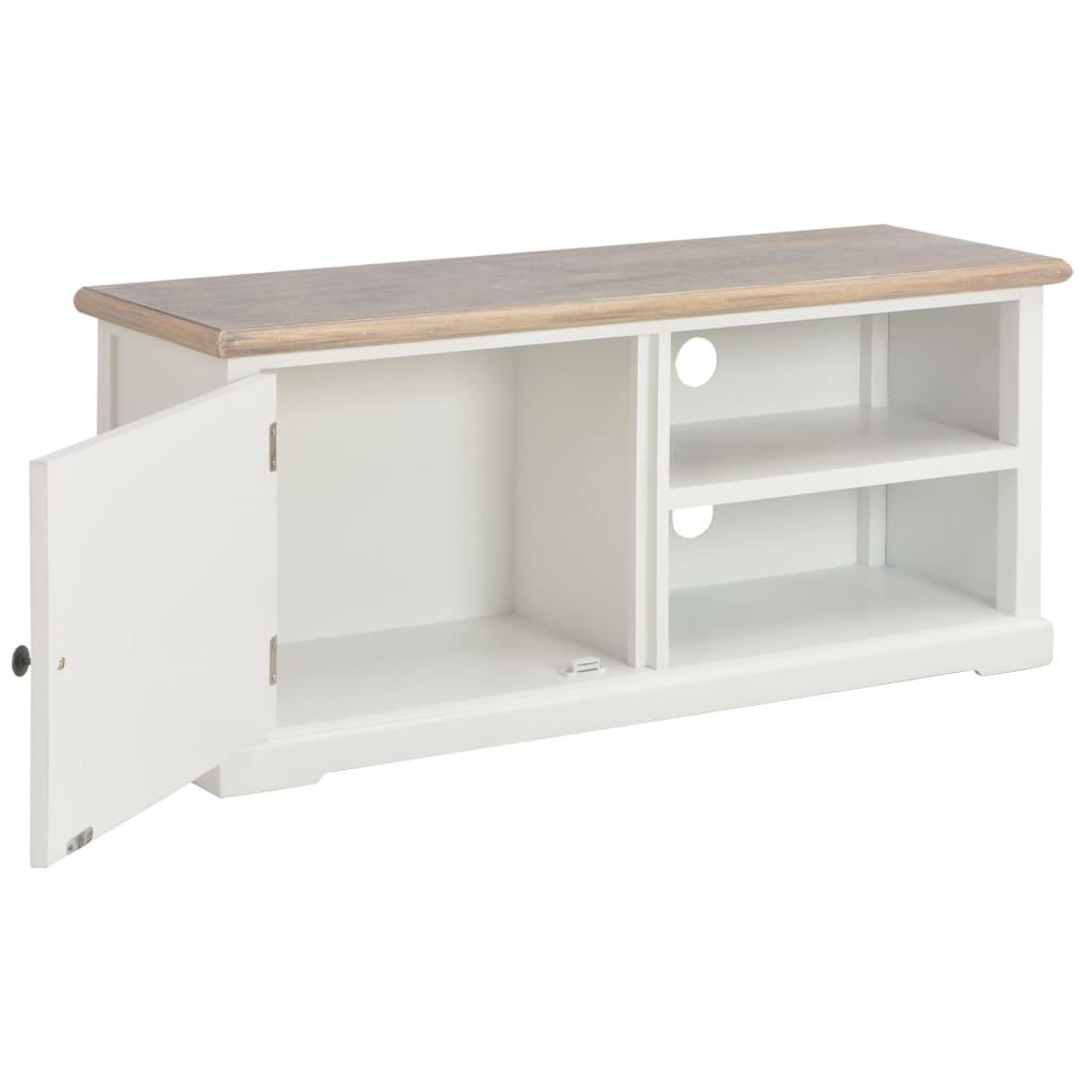 Meuble Tv Blanc 90 X 30 X 40 Cm Bois Vidaxl - 7