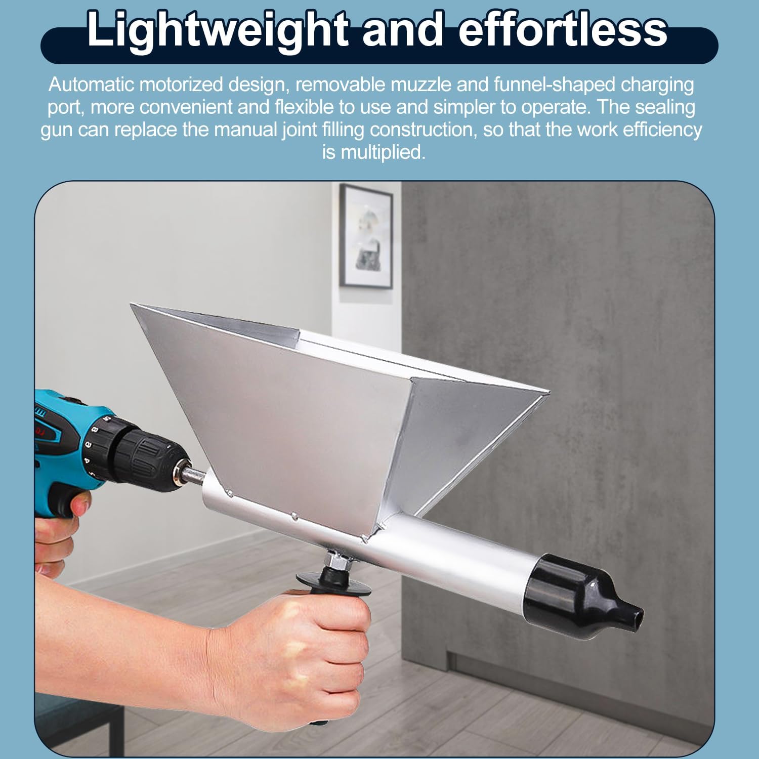 Pistolet Joint Électrique Portable avec 4 Embouts, Pistolet Ciment Électrique, Sans Perceuse Électrique, Jointoyeuse pour le Jointoiement de Mortier - 4